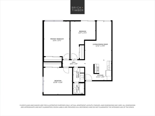 3 Bedroom 1 Bath 203 floor plan